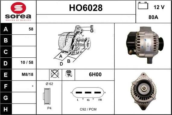 Sera HO6028 - Генератор autocars.com.ua