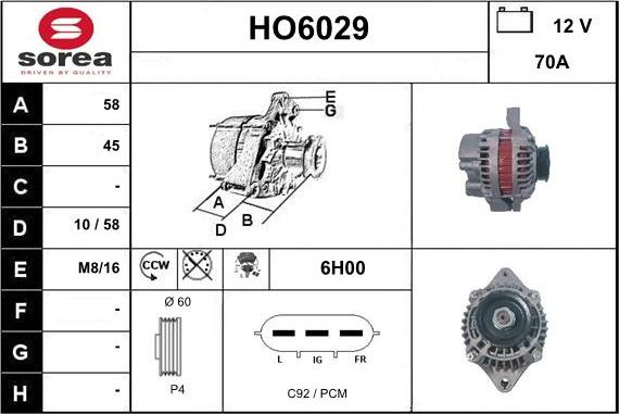 Sera HO6029 - Генератор autocars.com.ua