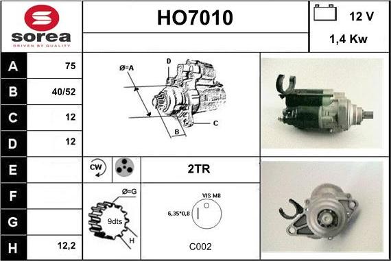 Sera HO7010 - Стартер autocars.com.ua