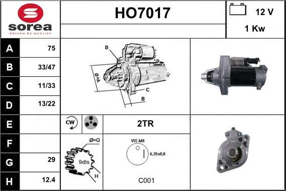 Sera HO7017 - Стартер autodnr.net