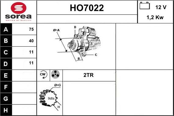 Sera HO7022 - Стартер autodnr.net