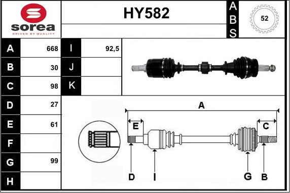 Sera HY582 - Приводной вал autodnr.net