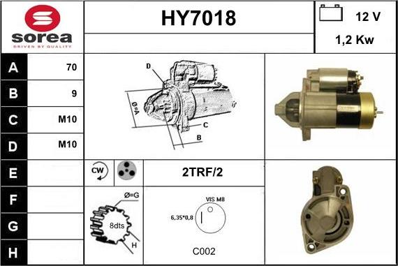 Sera HY7018 - Стартер autocars.com.ua