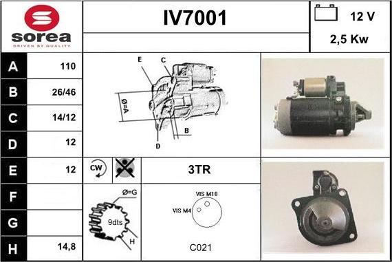 Sera IV7001 - Стартер autocars.com.ua