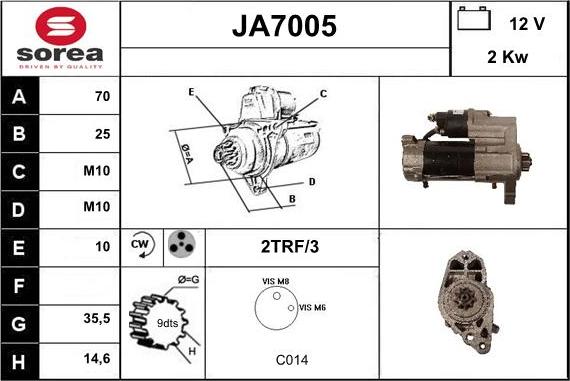 Sera JA7005 - Стартер autodnr.net