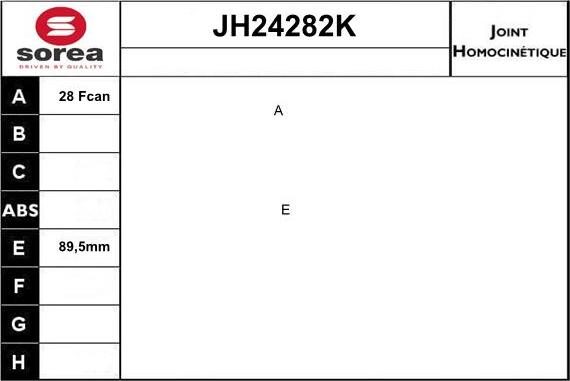 Sera JH24282K - Шарнирный комплект, ШРУС, приводной вал autodnr.net