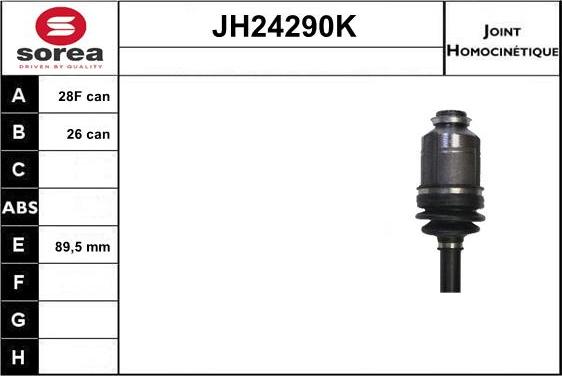 Sera JH24290K - Шарнірний комплект, ШРУС, приводний вал autocars.com.ua