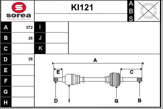 Sera KI121 - Приводний вал autocars.com.ua