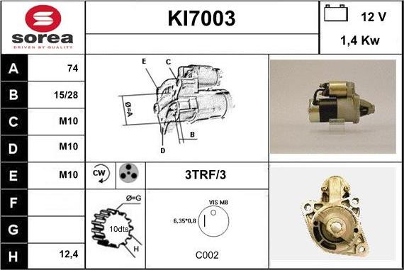 Sera KI7003 - Стартер autodnr.net