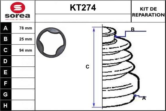 Sera KT274 - Пыльник, приводной вал autodnr.net