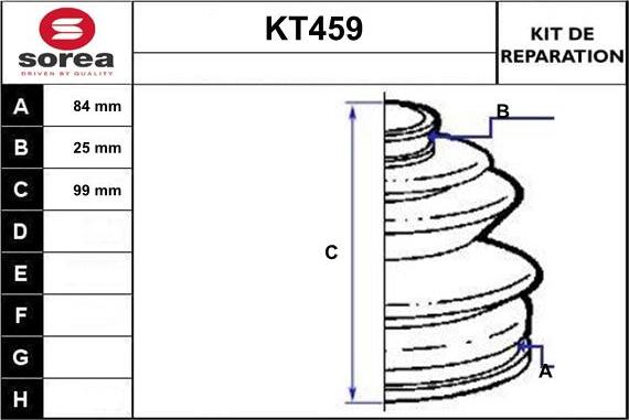 Sera KT459 - Пильник, приводний вал autocars.com.ua