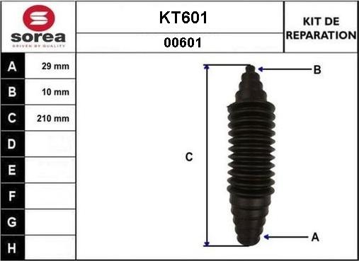 Sera KT601 - Пильник, приводний вал autocars.com.ua