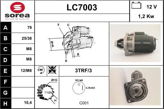 Sera LC7003 - Стартер autocars.com.ua