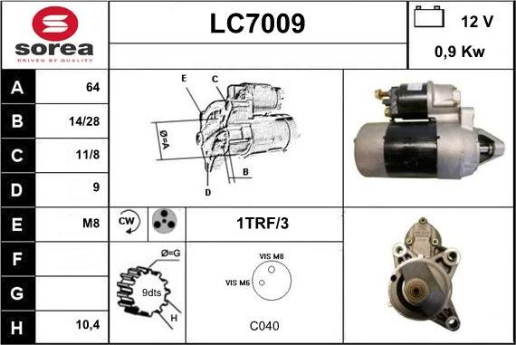 Sera LC7009 - Стартер autocars.com.ua