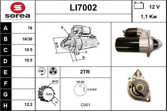 Sera LI7002 - Стартер autocars.com.ua