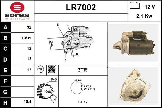 Sera LR7002 - Стартер autocars.com.ua