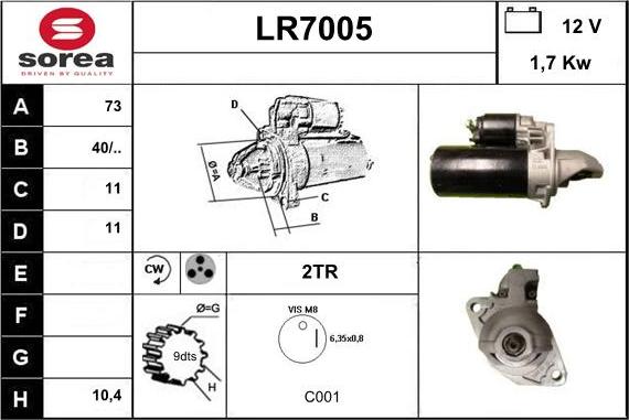 Sera LR7005 - Стартер autocars.com.ua