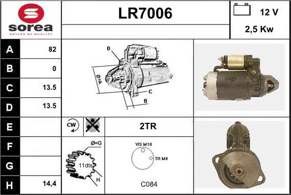 Sera LR7006 - Стартер autocars.com.ua