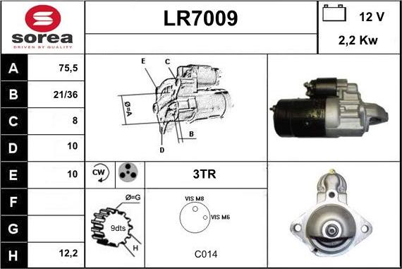 Sera LR7009 - Стартер autocars.com.ua