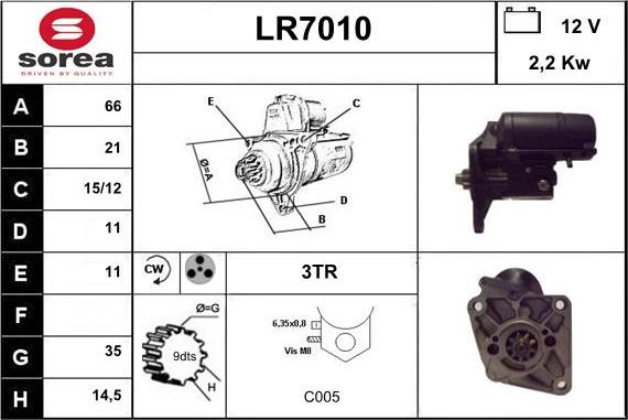 Sera LR7010 - Стартер autocars.com.ua