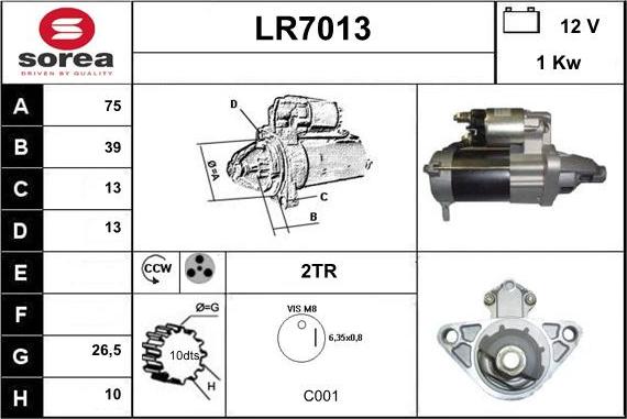 Sera LR7013 - Стартер autocars.com.ua