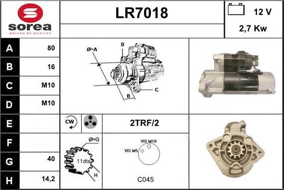 Sera LR7018 - Стартер autocars.com.ua