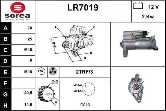 Sera LR7019 - Стартер autocars.com.ua