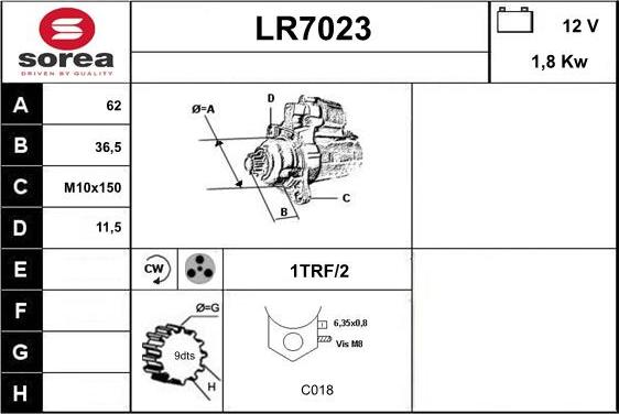 Sera LR7023 - Стартер autocars.com.ua