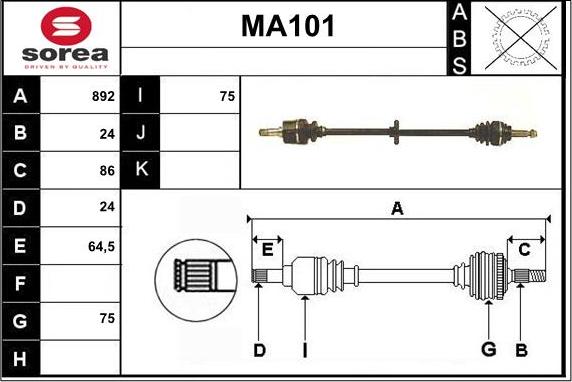 Sera MA101 - Приводной вал autodnr.net