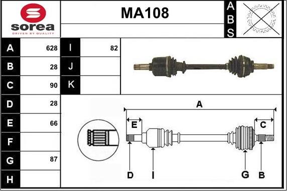 Sera MA108 - Приводной вал autodnr.net