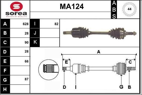 Sera MA124 - Приводной вал autodnr.net