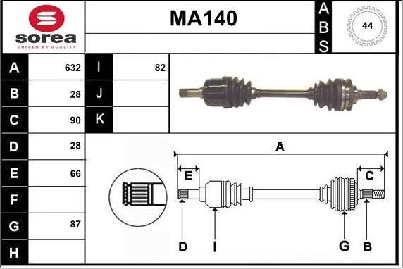 Sera MA140 - Приводной вал autodnr.net