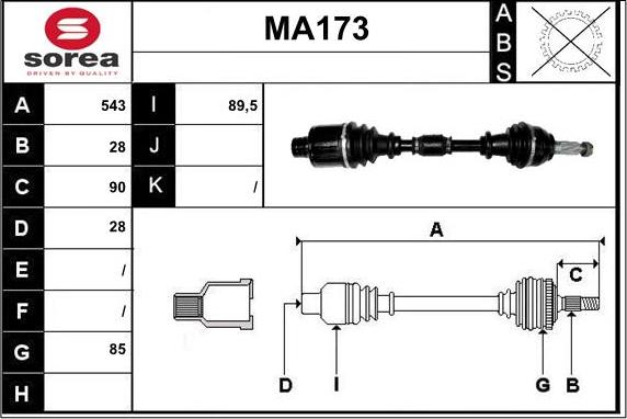 Sera MA173 - Приводной вал autodnr.net