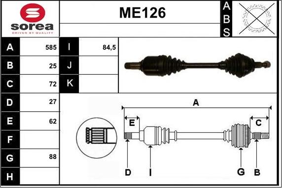 Sera ME126 - Приводной вал autodnr.net