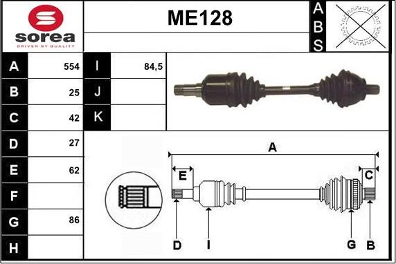 Sera ME128 - Приводной вал autodnr.net