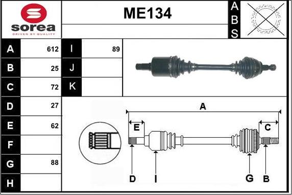 Sera ME134 - Приводной вал autodnr.net