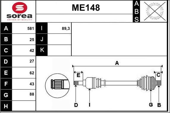 Sera ME148 - Приводной вал autodnr.net