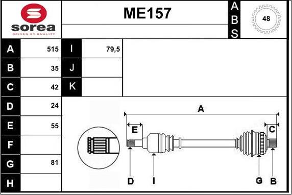 Sera ME157 - Приводной вал autodnr.net