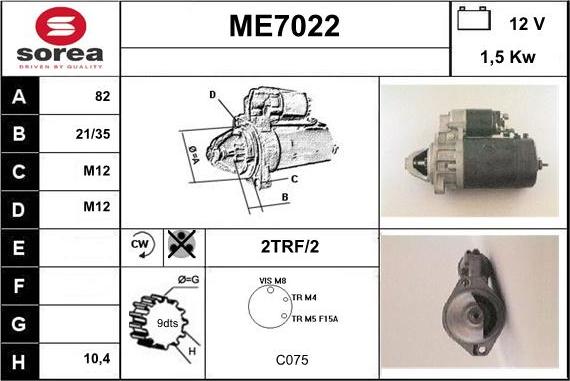 Sera ME7022 - Стартер autodnr.net