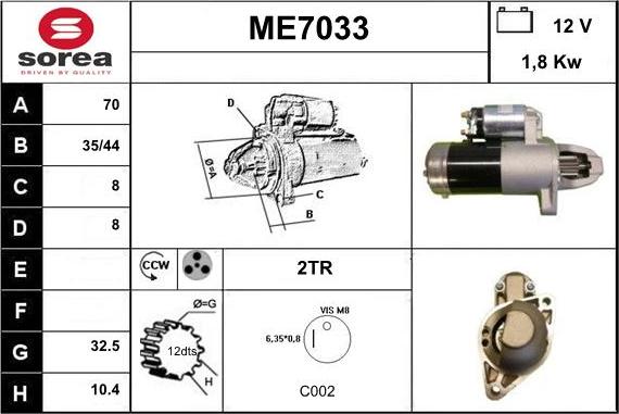 Sera ME7033 - Стартер autodnr.net