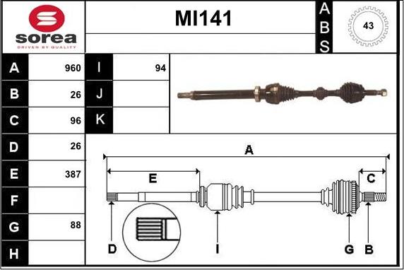 Sera MI141 - Приводной вал autodnr.net