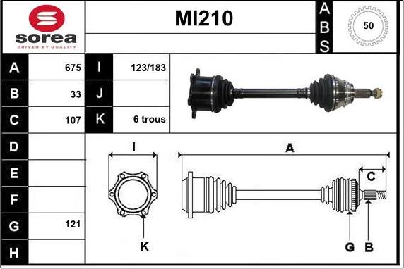 Sera MI210 - Приводний вал autocars.com.ua