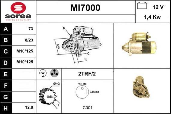 Sera MI7000 - Стартер autocars.com.ua