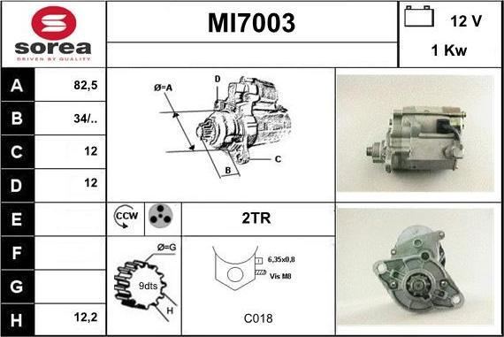 Sera MI7003 - Стартер autocars.com.ua