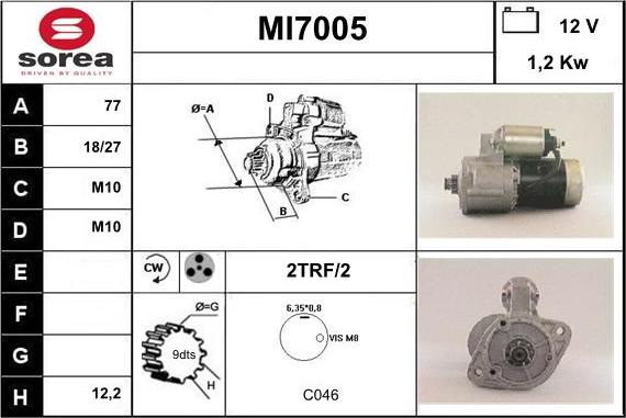 Sera MI7005 - Стартер autocars.com.ua