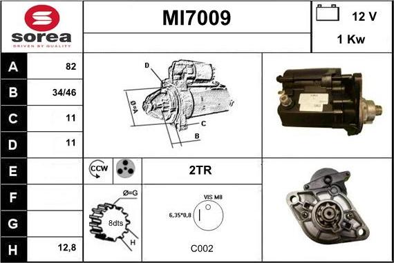 Sera MI7009 - Стартер autocars.com.ua