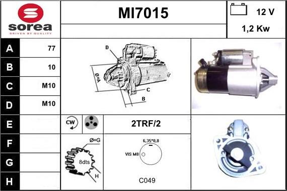 Sera MI7015 - Стартер autocars.com.ua