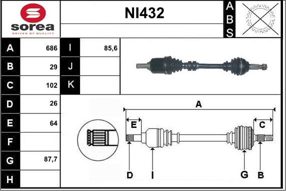 Sera NI432 - Приводной вал autodnr.net