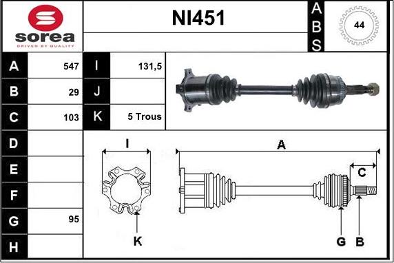 Sera NI451 - Приводной вал autodnr.net