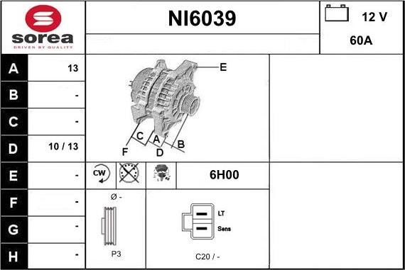 Sera NI6039 - Генератор autocars.com.ua